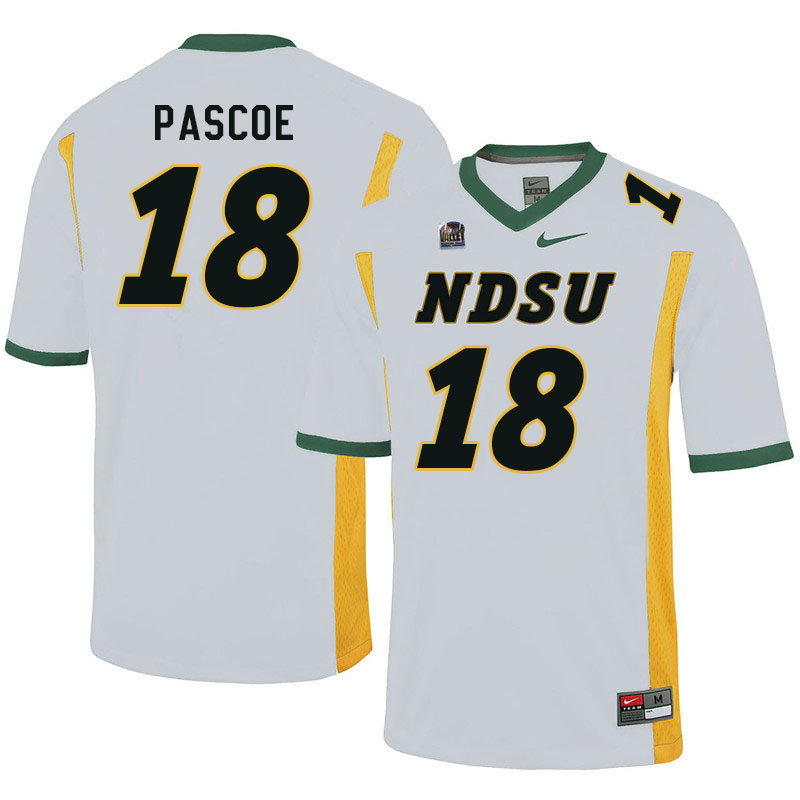 Men #18 Britton Pascoe North Dakota State Bison College Football Jerseys Sale-White - Click Image to Close